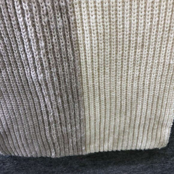 Kate Spade Wool Blend Winter Scarf Womens OS Cream Beige Knit Rectangle Long - Picture 5 of 8